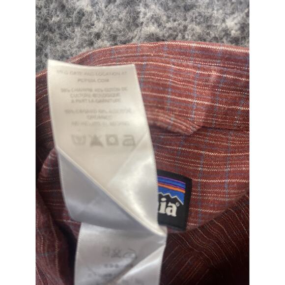 Patagonia Short Sleeve Plaid Shirt Mens Medium Red Classic Fit - Picture 12 of 13